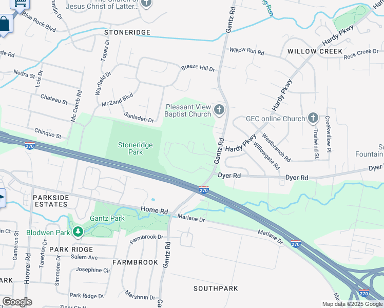 map of restaurants, bars, coffee shops, grocery stores, and more near 75 Grey Oaks in Grove City