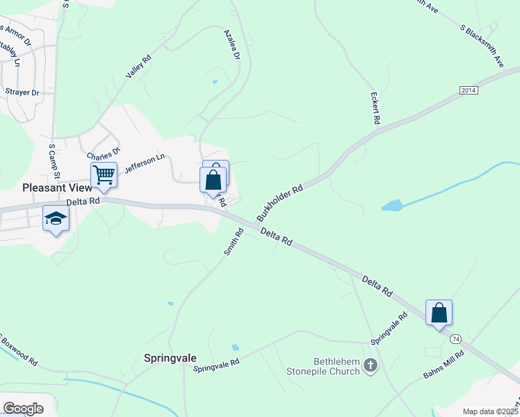 map of restaurants, bars, coffee shops, grocery stores, and more near 35 Burkholder Road in Red Lion