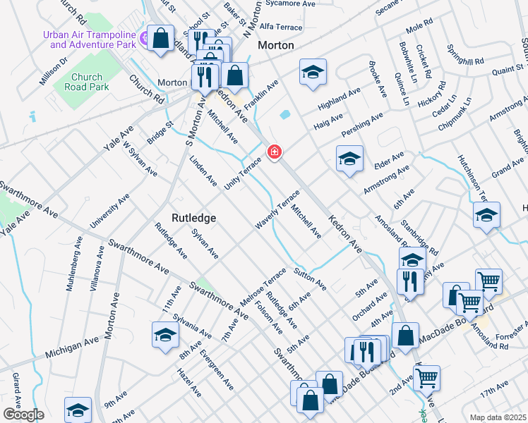 map of restaurants, bars, coffee shops, grocery stores, and more near 811 Agnes Avenue in Morton