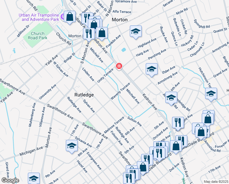 map of restaurants, bars, coffee shops, grocery stores, and more near 811 Agnes Avenue in Morton