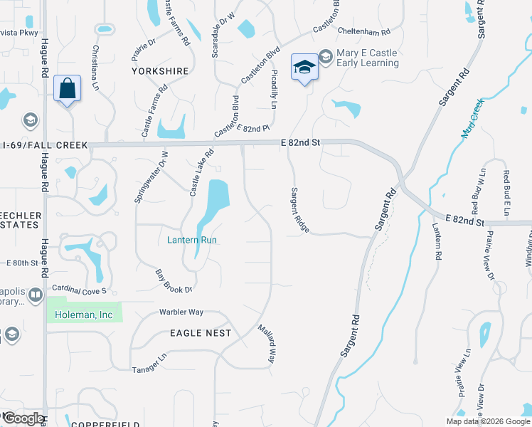 map of restaurants, bars, coffee shops, grocery stores, and more near 8027 Teel Way in Indianapolis