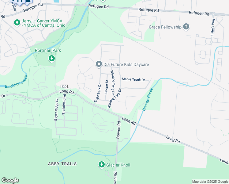 map of restaurants, bars, coffee shops, grocery stores, and more near 3863 Winding Twig Drive in Canal Winchester