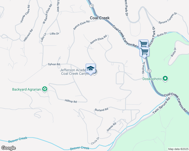 map of restaurants, bars, coffee shops, grocery stores, and more near 11719 Ranch Elsie Road in Golden