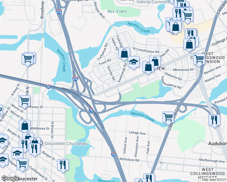 map of restaurants, bars, coffee shops, grocery stores, and more near 1044 Collings Road in Camden