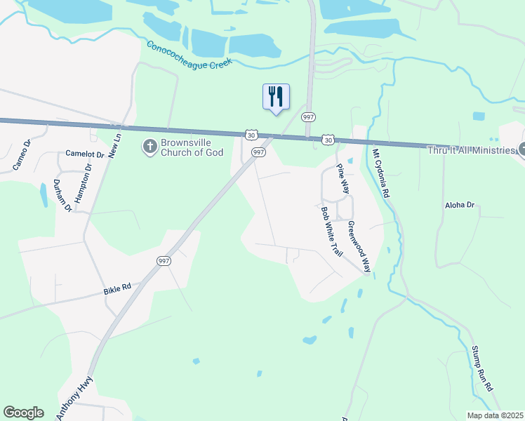 map of restaurants, bars, coffee shops, grocery stores, and more near 6803 Brownsville Road in Fayetteville