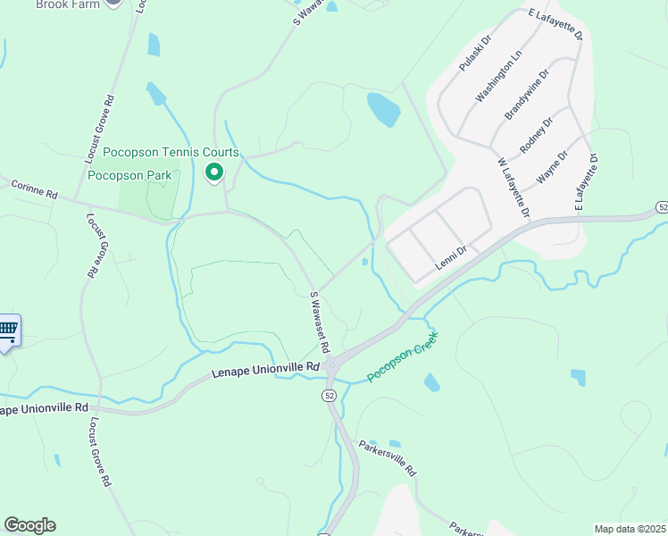 map of restaurants, bars, coffee shops, grocery stores, and more near 715 South Wawaset Road in West Chester