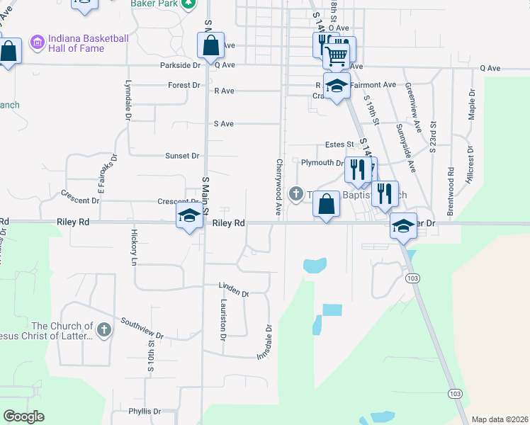 map of restaurants, bars, coffee shops, grocery stores, and more near 3028 Lawson Dr in New Castle
