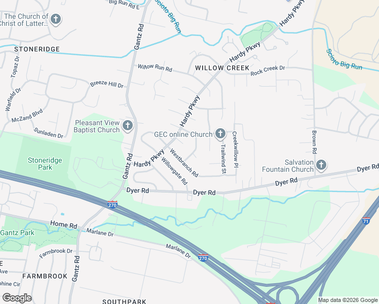 map of restaurants, bars, coffee shops, grocery stores, and more near 2595 Leawood Road in Grove City