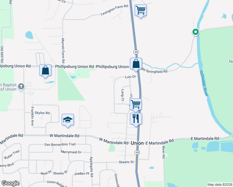 map of restaurants, bars, coffee shops, grocery stores, and more near 311 Lutz Dr in Englewood