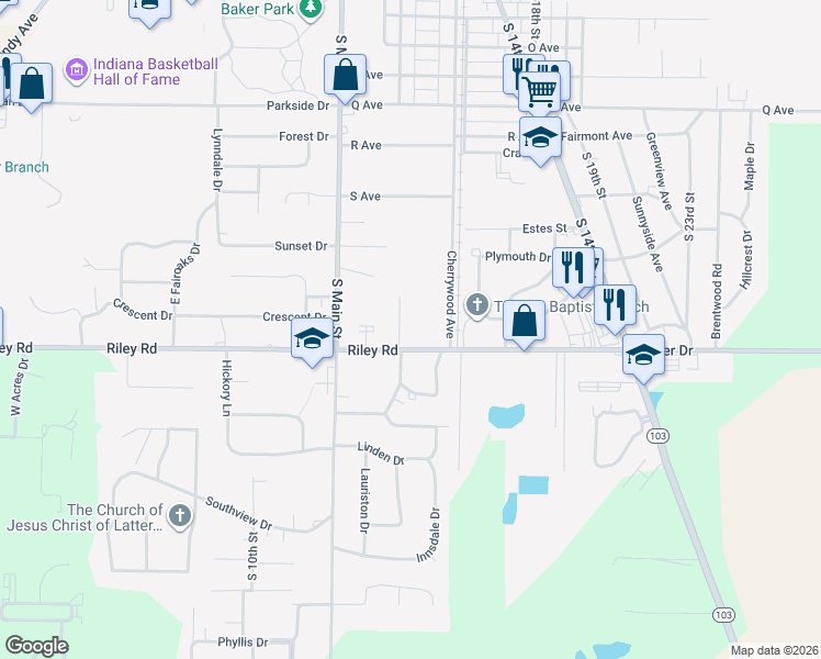 map of restaurants, bars, coffee shops, grocery stores, and more near 3028 Lawson Drive in New Castle