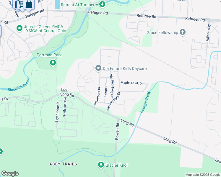 map of restaurants, bars, coffee shops, grocery stores, and more near 3863 Winding Twig Dr in Canal Winchester