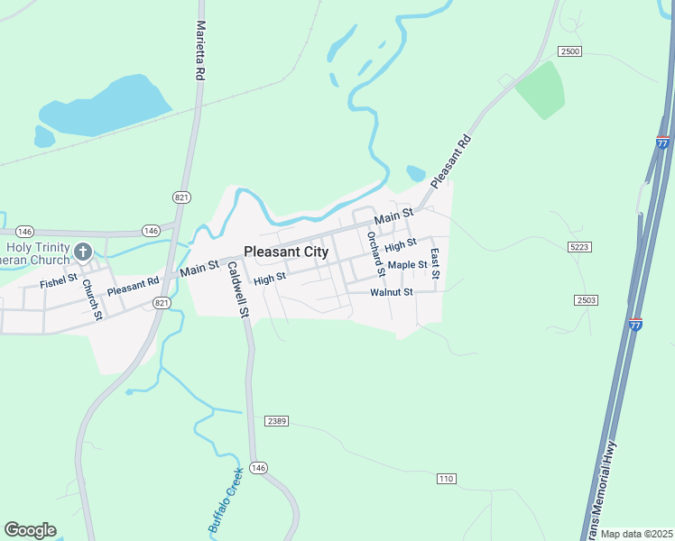 map of restaurants, bars, coffee shops, grocery stores, and more near 402 High Street in Pleasant City