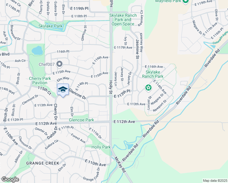 map of restaurants, bars, coffee shops, grocery stores, and more near 11311 Jersey Circle in Thornton