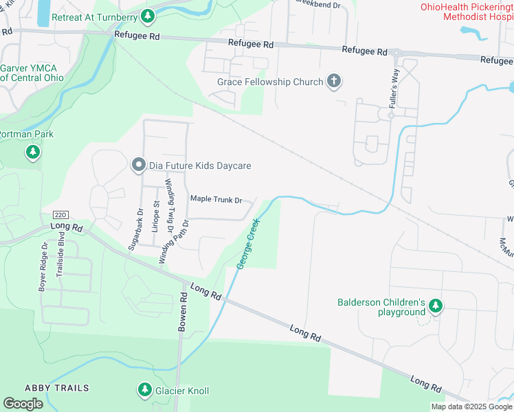 map of restaurants, bars, coffee shops, grocery stores, and more near 3888 Willow Branch Drive in Canal Winchester