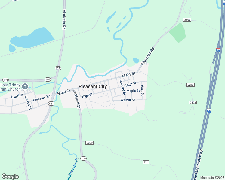 map of restaurants, bars, coffee shops, grocery stores, and more near 402 High Street in Pleasant City