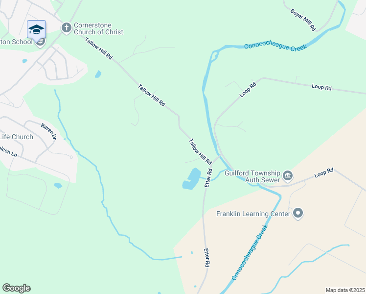map of restaurants, bars, coffee shops, grocery stores, and more near 824 Tallow Hill Road in Chambersburg