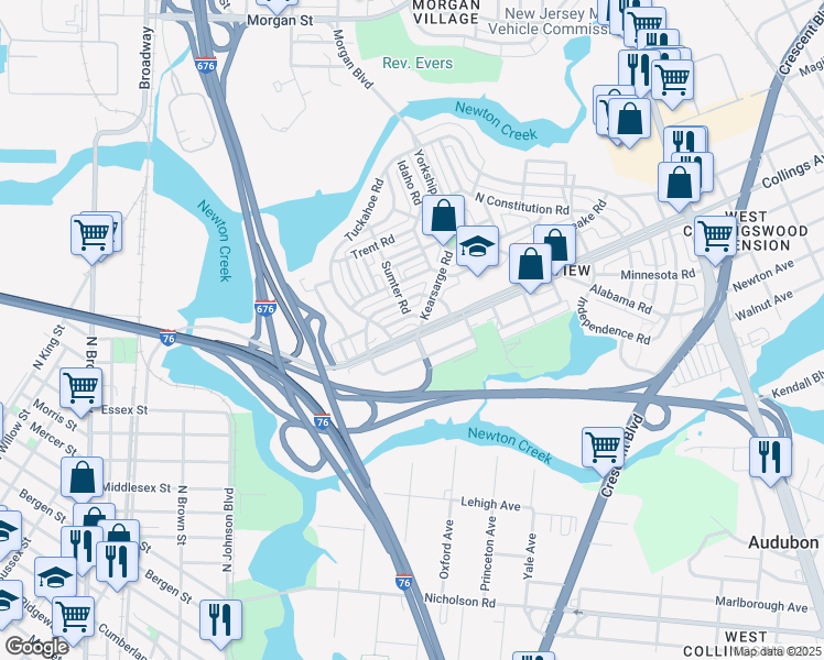 map of restaurants, bars, coffee shops, grocery stores, and more near 1053 Collings Road in Camden