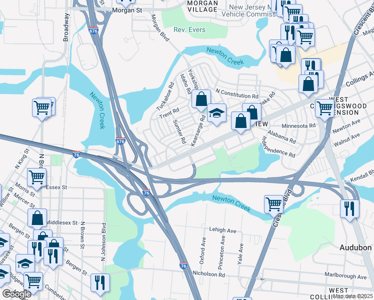 map of restaurants, bars, coffee shops, grocery stores, and more near 1053 Collings Road in Camden