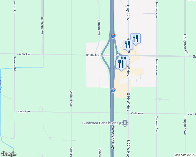 map of restaurants, bars, coffee shops, grocery stores, and more near 3655 Barham Avenue in Corning