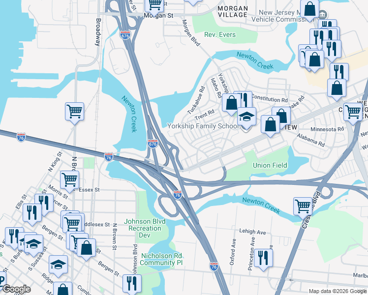 map of restaurants, bars, coffee shops, grocery stores, and more near 935 Monitor Road in Camden
