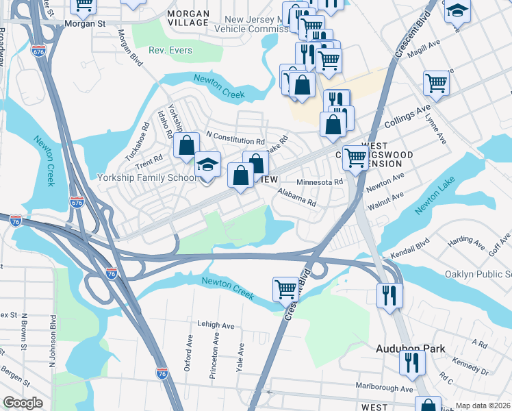 map of restaurants, bars, coffee shops, grocery stores, and more near 1406 Collings Road in Camden