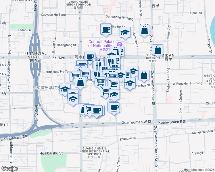 map of restaurants, bars, coffee shops, grocery stores, and more near in 
