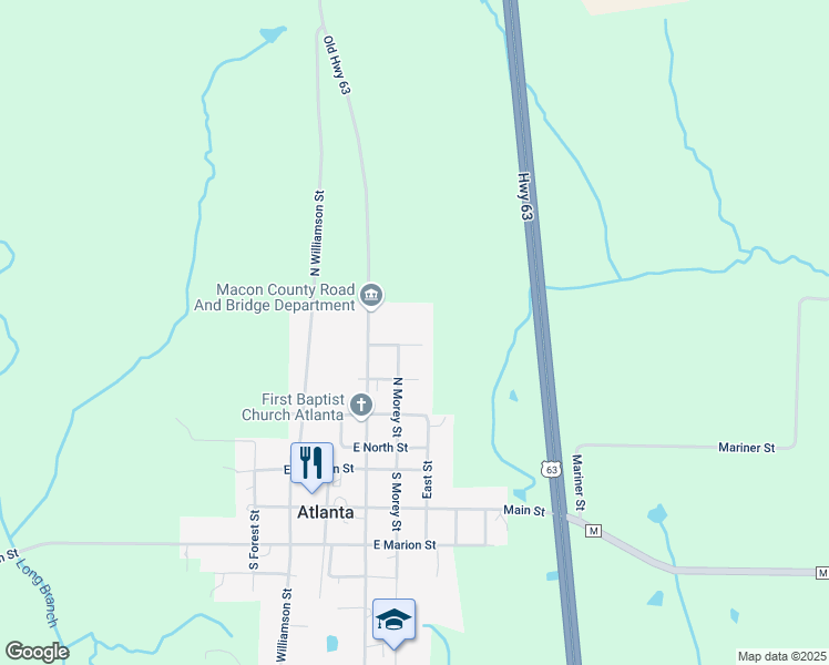 map of restaurants, bars, coffee shops, grocery stores, and more near 706 North Atterberry Street in Atlanta
