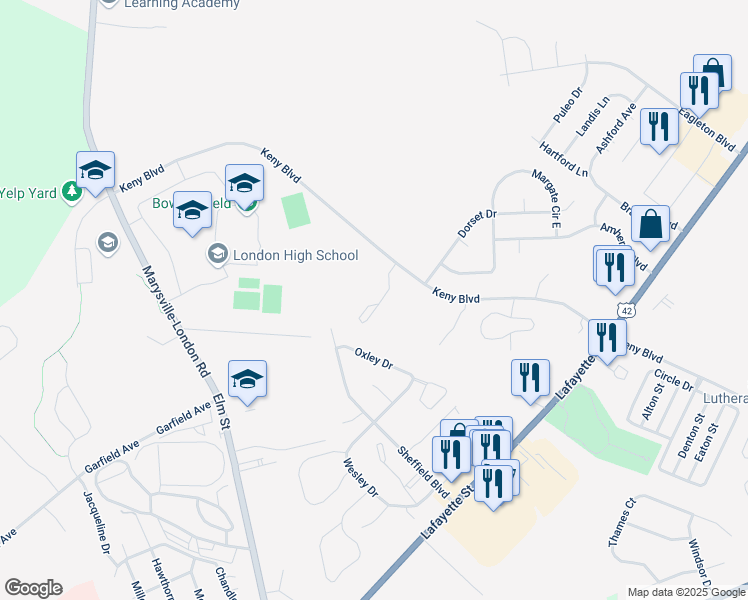 map of restaurants, bars, coffee shops, grocery stores, and more near 1143 Daines Court in London