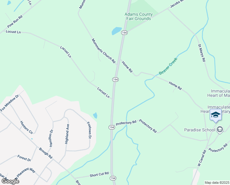 map of restaurants, bars, coffee shops, grocery stores, and more near 750 Pennsylvania 194 in Abbottstown