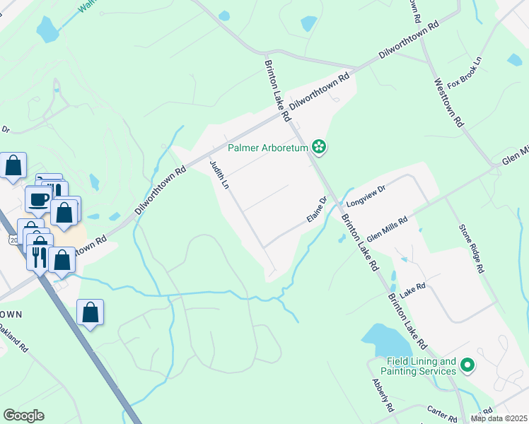 map of restaurants, bars, coffee shops, grocery stores, and more near 6 David Drive in Thornton