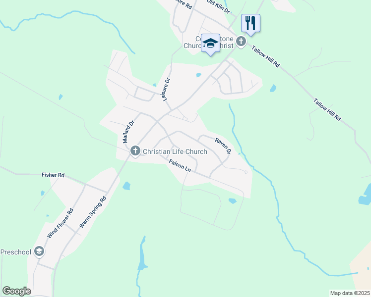 map of restaurants, bars, coffee shops, grocery stores, and more near 1827 Wood Duck Drive East in Chambersburg