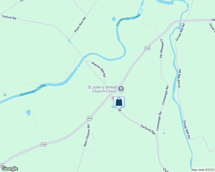 map of restaurants, bars, coffee shops, grocery stores, and more near 2045 Oxford Road in New Oxford