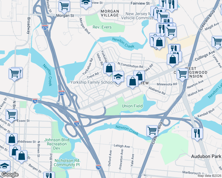 map of restaurants, bars, coffee shops, grocery stores, and more near 3066 Kearsarge Road in Camden