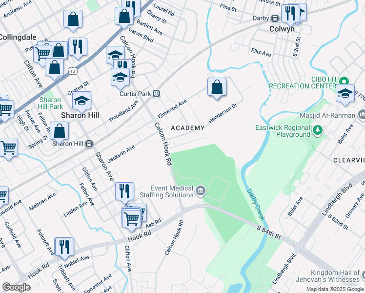 map of restaurants, bars, coffee shops, grocery stores, and more near 765 Bonsall Avenue in Sharon Hill