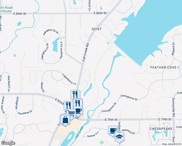 map of restaurants, bars, coffee shops, grocery stores, and more near 8163 Talliho Drive in Indianapolis