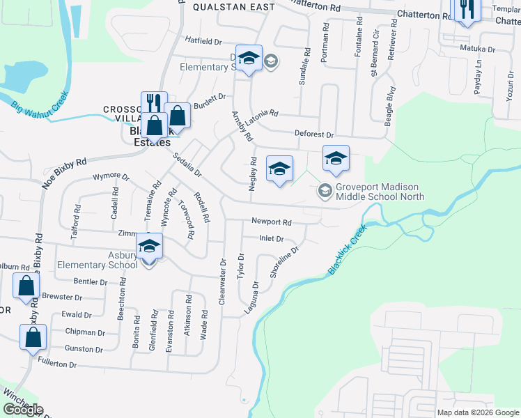 map of restaurants, bars, coffee shops, grocery stores, and more near 5375 Sedalia Drive in Columbus