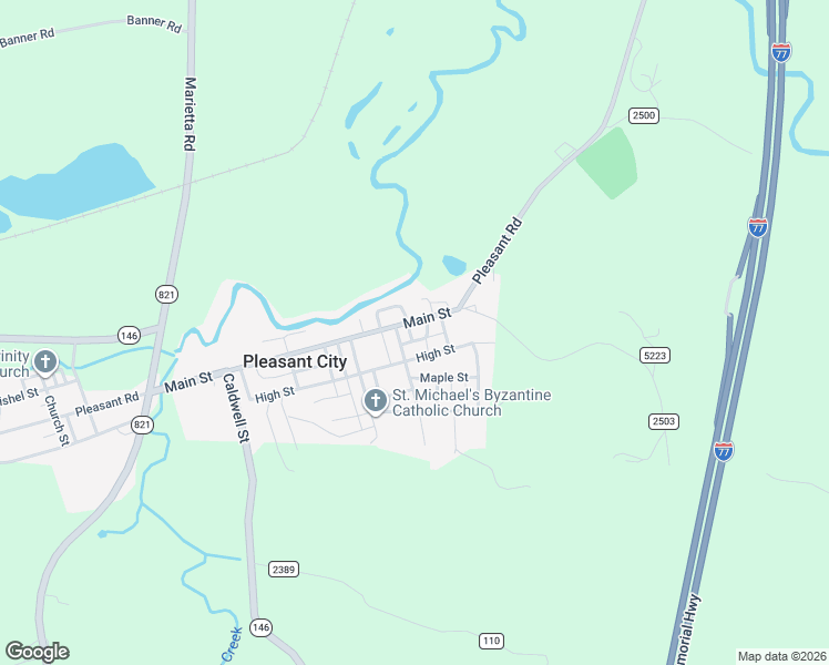 map of restaurants, bars, coffee shops, grocery stores, and more near 500 East Main Street in Pleasant City