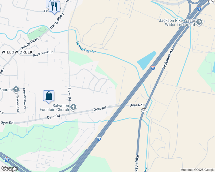 map of restaurants, bars, coffee shops, grocery stores, and more near 2561 Bellaston Court in Grove City