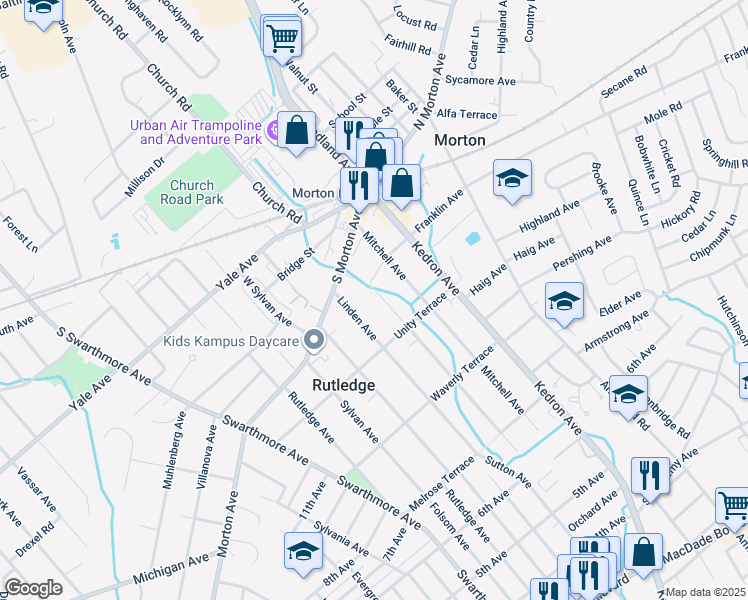 map of restaurants, bars, coffee shops, grocery stores, and more near 937 Agnes Avenue in Morton