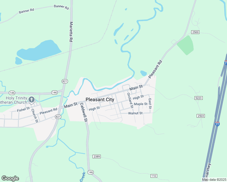 map of restaurants, bars, coffee shops, grocery stores, and more near 403 Main Street in Pleasant City