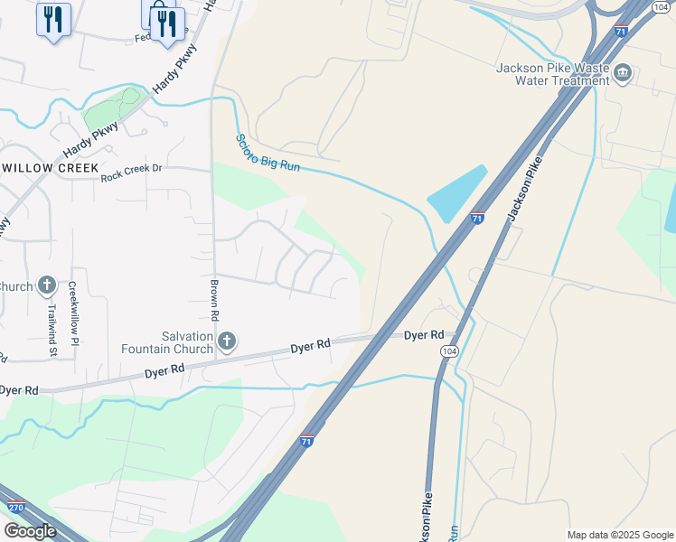 map of restaurants, bars, coffee shops, grocery stores, and more near 2561 Bellaston Ct in Grove City