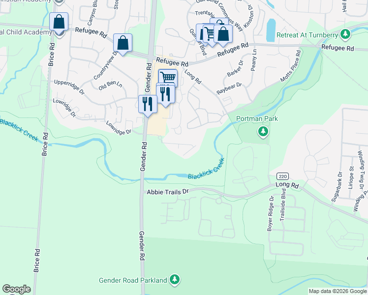 map of restaurants, bars, coffee shops, grocery stores, and more near 6715 Dorothy's Creek in Canal Winchester