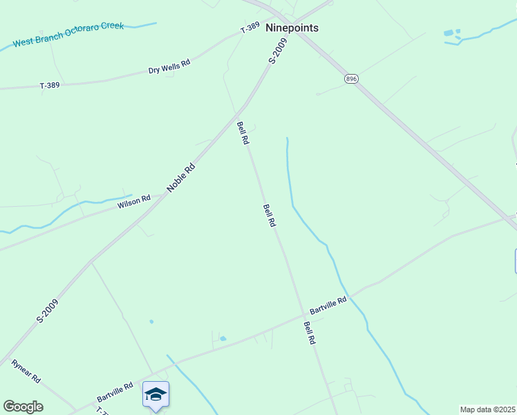 map of restaurants, bars, coffee shops, grocery stores, and more near 72 Bell Road in Christiana