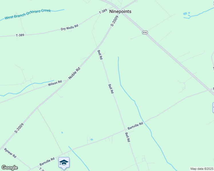 map of restaurants, bars, coffee shops, grocery stores, and more near 72 Bell Road in Christiana