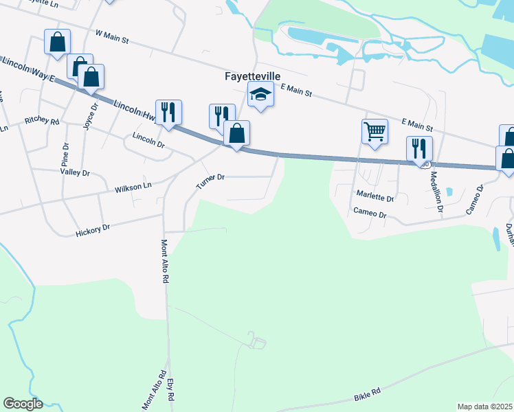 map of restaurants, bars, coffee shops, grocery stores, and more near 301 Hartzell Drive in Fayetteville