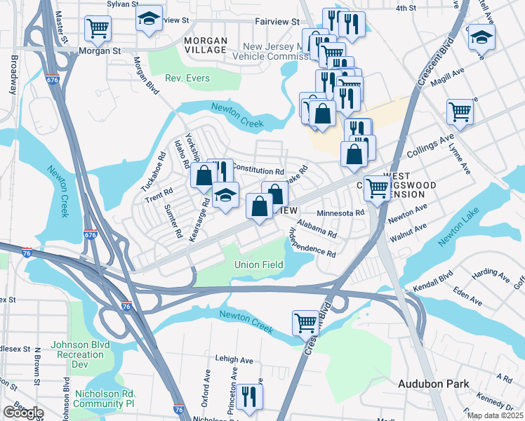 map of restaurants, bars, coffee shops, grocery stores, and more near 3079 Alabama Road in Camden