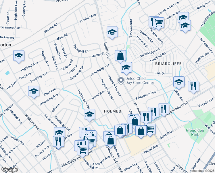 map of restaurants, bars, coffee shops, grocery stores, and more near 2701 Grand Avenue in Holmes
