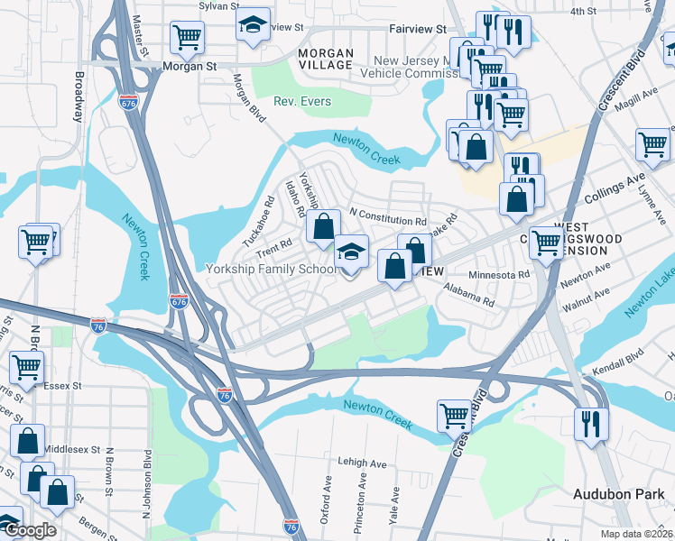 map of restaurants, bars, coffee shops, grocery stores, and more near 3066 Kearsarge Road in Camden