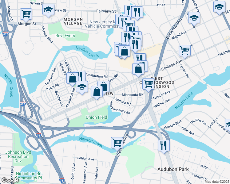 map of restaurants, bars, coffee shops, grocery stores, and more near 3127 Alabama Road in Camden