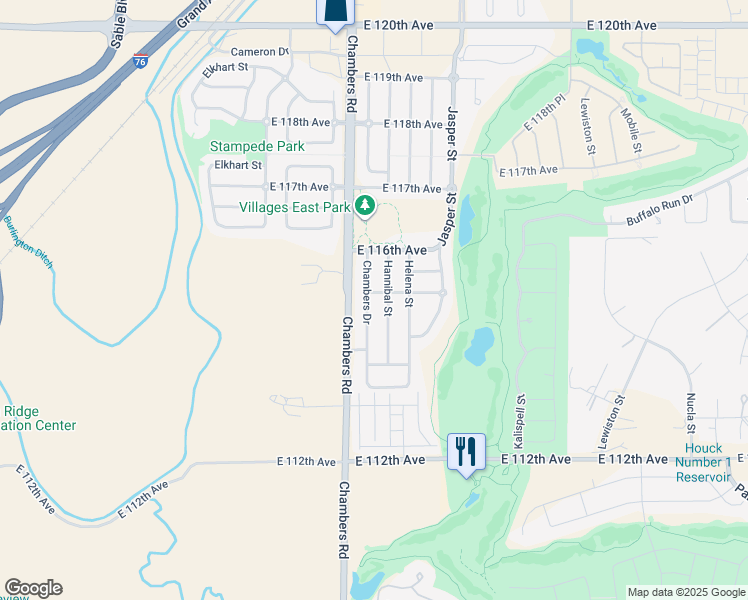 map of restaurants, bars, coffee shops, grocery stores, and more near 11542 Chambers Drive in Commerce City